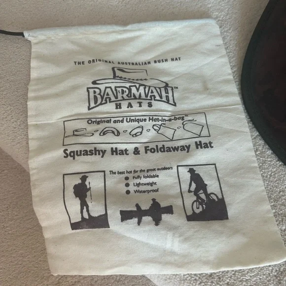 Barmah Leather Hat Australia. Size X-L includes care bag. EUC used condition. - Picture 5 of 8